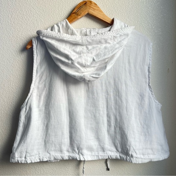 Cami NYC | White Linen Hooded Vest - Picture 5 of 9